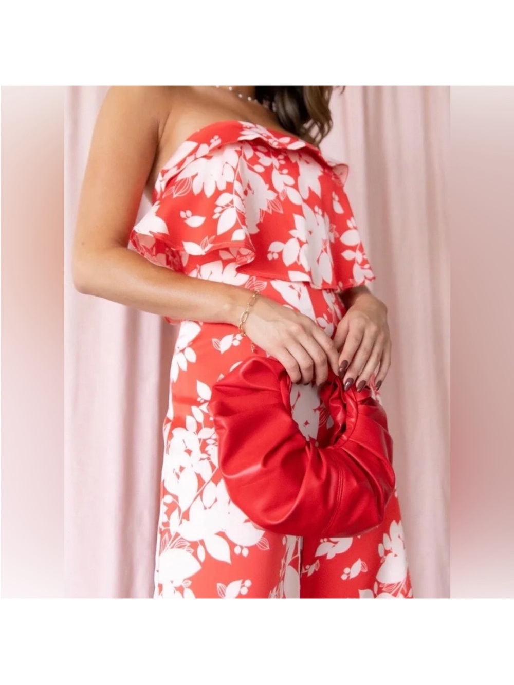 New ~ Vici Collection Red Ruched Handbag ~ Perfect For Any Occasion